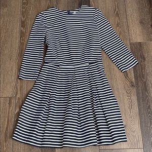NWT! Long sleeved, navy&white striped dress